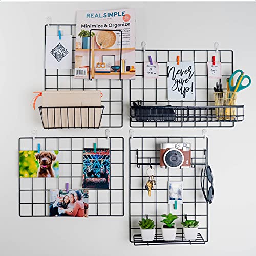 1-Pack Wandrek | Memobord Industrieel | Fotorek & Memobord | Zwart & Magnetisch | Fotolijst | Voor Studentenkamer… - Afbeelding 6