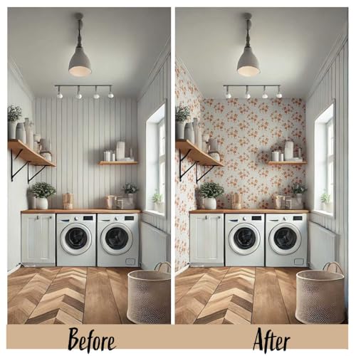 Papier peint autocollant palmier marron rénovation murale facile - 4