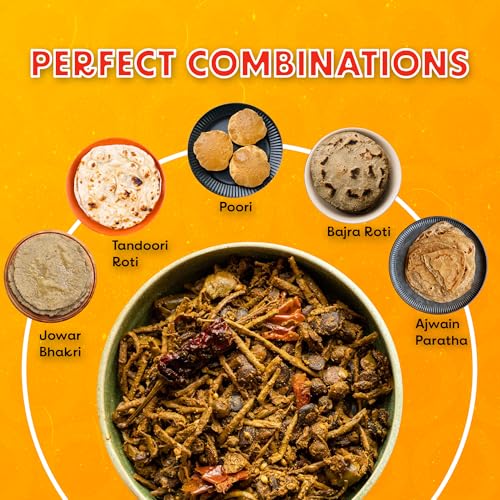 Image of Chokhi Dhani Ker Sangri Ka Saag Ready-to-Eat Meal 300g | Authentic Rajasthani Specialty Curry | Instant Heat & Eat | Vegetarian Home Style Food | Microwavable Curry Pack | Pack of 1 | ready to eat meals