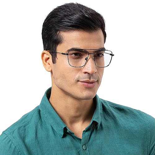 Image of Shisen Fox KAEN Versatile Vintage Aviator Frames for eyeglasses | Stylish eyewear Crafted from stainless steel | 57 WIDE Unisex Spectacle Eye frame with Antiallergic coating & Demo lenses