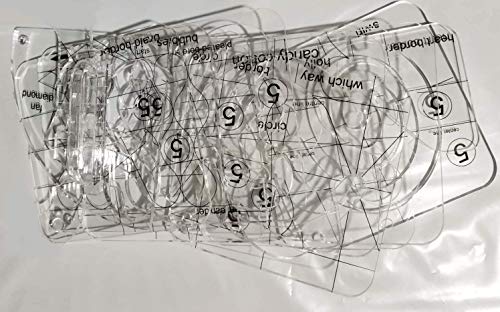 image for HONEYSEW Free Motion Quilting Template Series 5 with Quilting Frame fo