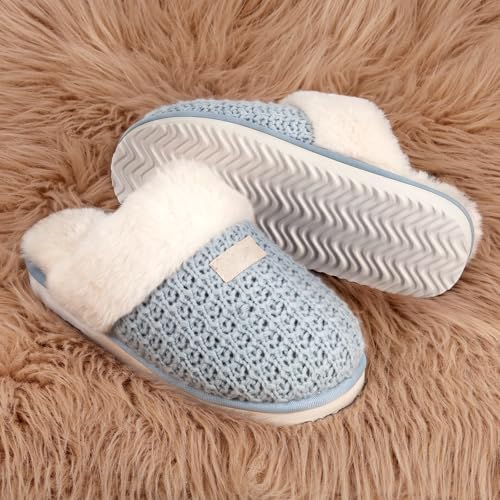 Image of OOW Cozy House Slippers for Women with Memory Foam Fuzzy Shoes for Indoor