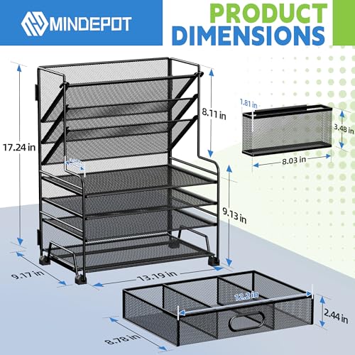 Desktop File Organizer for Office & School (Black)