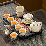 YoeEoay Teeservice Modern Tea Set Porcelain 250ML Gaiwan Und 60ml Teacup*6 Mit 160ML Gaiwan...