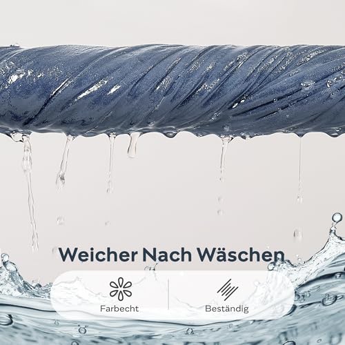 JELLYMONI Kopfkissenbezug 80x80cm Baumwolle 2er Set Blau Oeko-Tex – Ansicht 4