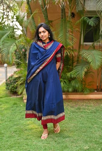 Image of GoSriKi Women's Rayon Viscose Solid Anarkali Kurta with Dupatta