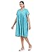 MENMAII Women's Pleated/AliaCut (L to 4XL)- Front Open/Button Down/Maternity/Feeding/Elderly/Hospital Use short length Dress
