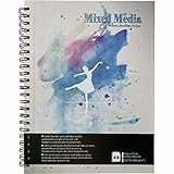 Mixed Media Sketchbook 9x12', 120LB, 200GSM, 64 Sheets, 128 Pages, Acid Free Paper for Use As Marker...
