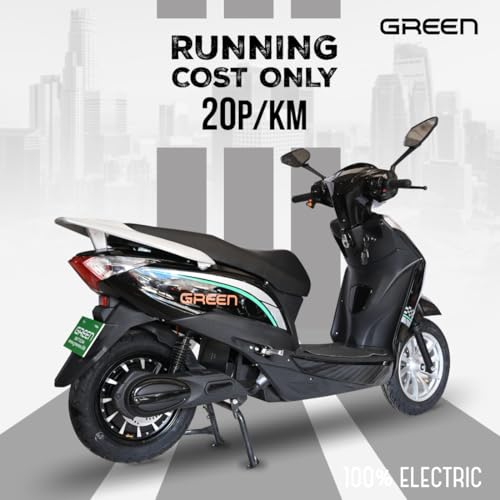 Image of Green Elaan Low Speed Electric Scooter Non RTO 60KM Range Black with Portable Charger