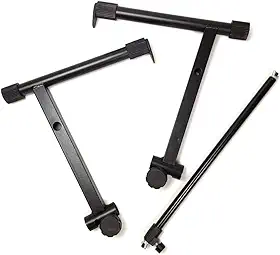 Suporte de Piano Eletrônico Estilo X de Camada Dupla e Conjunto de Bancada, Usado para Aumentar o Suporte para Dois Teclados Em Casa, Escola, Estúdio, etc., Largura Ajustável