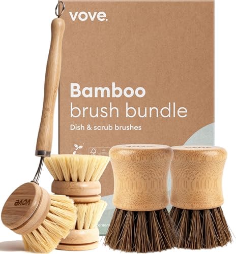 Vove Dish Brush Bundle - FSC-Certified Bamboo Dish Brush & Scrub ...