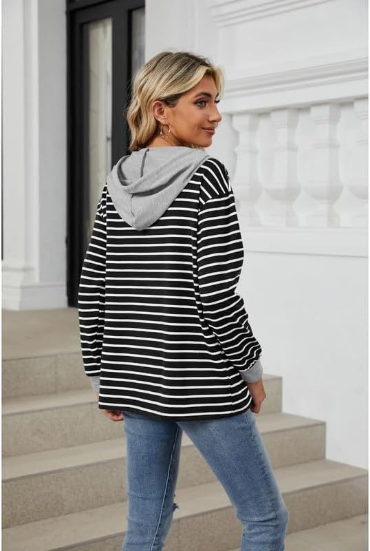 Sudadera com Capucha de Manga Larga para Mulher Suéter Camisa Tops Sudadera com Capucha de Manga Larga para Mulher Suéter Camisa Tops