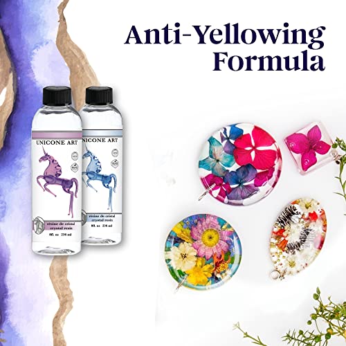 Crystal Clear 16 Ounce Epoxy Resin Kit Resin Epoxy Craft Kit (8Oz. Resin + 8Oz. Hardener) High Gloss Uv Resistant Odor-Free Art Resin, Bpa-Free And Non-Toxic Epoxy Resin Clear Formula 16Oz #TOP4