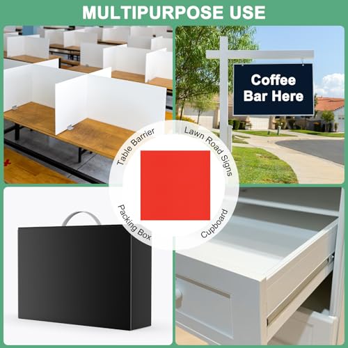 Image of M METERXITY 2-Pack Corrugated Plastic Sheets, 16 Inch x 16 Inch Waterproof Blank Corrugated Poster Board Yard Signs for Garage Sale /Office /Classroom /Party /Lawn Sign Road [3mm Thick, Red]