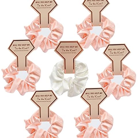 ZOOMPIL JGA Accessoires Frauen, 11 Stück Satin Braut Haargummis, Brautjungfer Haargummis Hochzeit Modisches Baumwolle Haarband Braut Präsent Party Zubehör Dekoration Cover