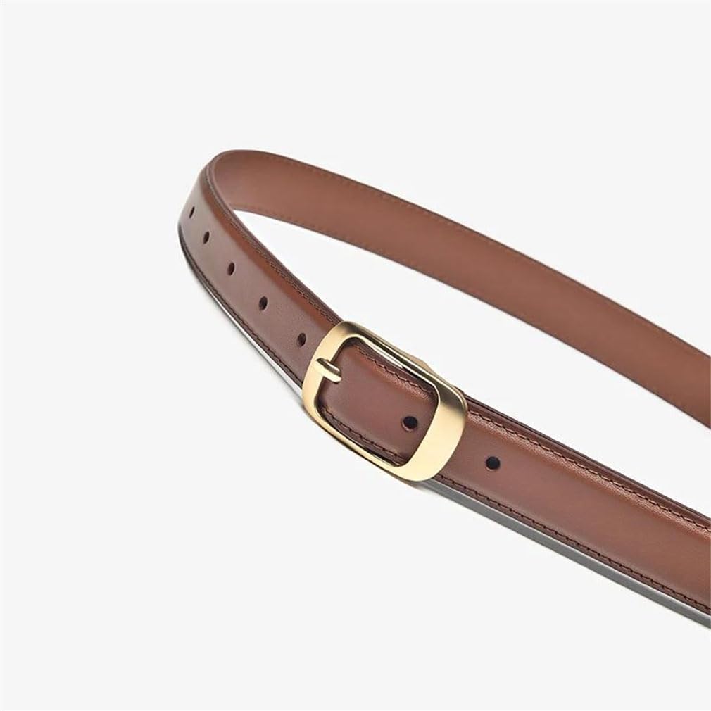 Women Solid Square Buckle Jeans Casual Belts Ladies Cowhide Apparel Belt