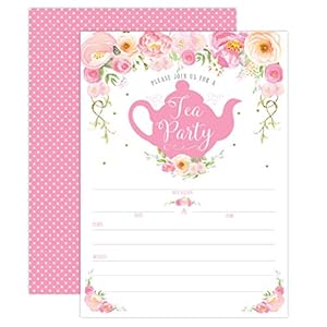 Your Main Event Prints Tea Party Invitations, Tea Party invites for Birthday, Baby Shower, Bridal Shower, Engagement Party, Royal Princess Tea Party, 20 Invitations