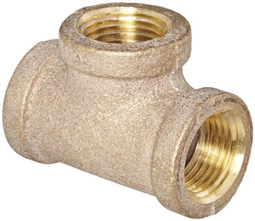 Anderson Metals 38101 Red Brass Pipe Fitting, Tee, 1/2