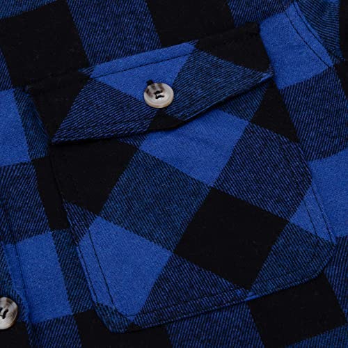 ThCreasa Boys Plaid Button Down Flannel Shirt Jacket Sherpa Lined Hooded Jackets4