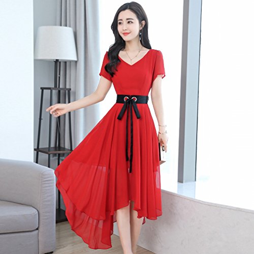 Robe en mousseline de soie GUO la fluidité d'une jupe asymétrique premium