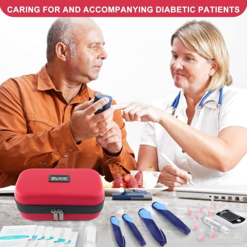 Image of Gosemai TSA Approved Insulin Cooler Case Medication Cooler for with Temperature Display Diabetic Medication Organizer Medical Travel Cooler Bag with 2 Ice Pack (Red.)