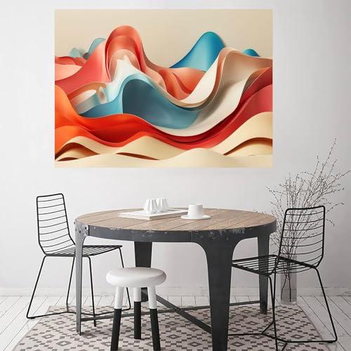 Toile non tissee de decoration murale pour salon abstrait