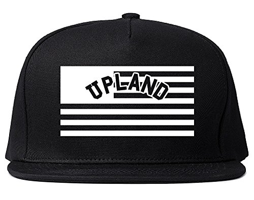 City of Upland with United States Flag Snapback Hat Cap Black