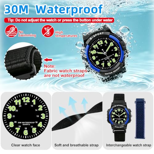 Image of Juboos Kids Watch Analog for Boys Girls Teens Waterproof Sport Wristwatch