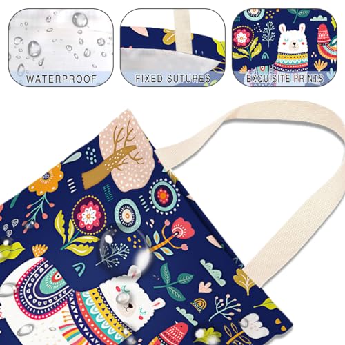Image of Car Trash Bag Hanging No Snap Small Garbage Bag for Car Back Seat Cute Printed One-handed Strap Trash Bags Car Accessories-Navy Alpaca Car Trash Bags