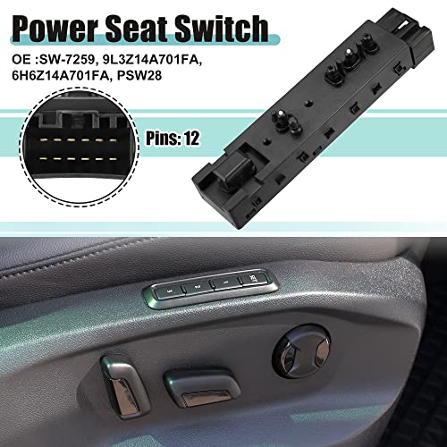 Acropix Front Right Passenger Side Car Power Seat Switch Control Adjustment Adjust Recline Recliner Switch Fit For Ford Escape - Pack Of 1 Black #TOP1