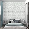 Lifetree Brick Effect Self Adhesive Wallpaper, Sticky Back Plastic Roll Vinyl, Peel and Stick Wallpaper Suitable for Living Room, Kitchen, Bedroom, 44.5 * 300cm, White/Grey #4