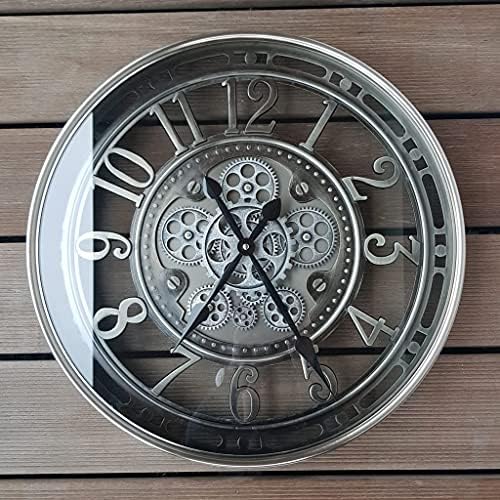 INFINITY TIME Moving Gear Wall Clock Modern,Vintage Rustic Industrial Steampunk Exposed Clock,Contemporary Novelty Metal Large Wall Clock for Living Room Decor, Office, Kitchen,21 Inch