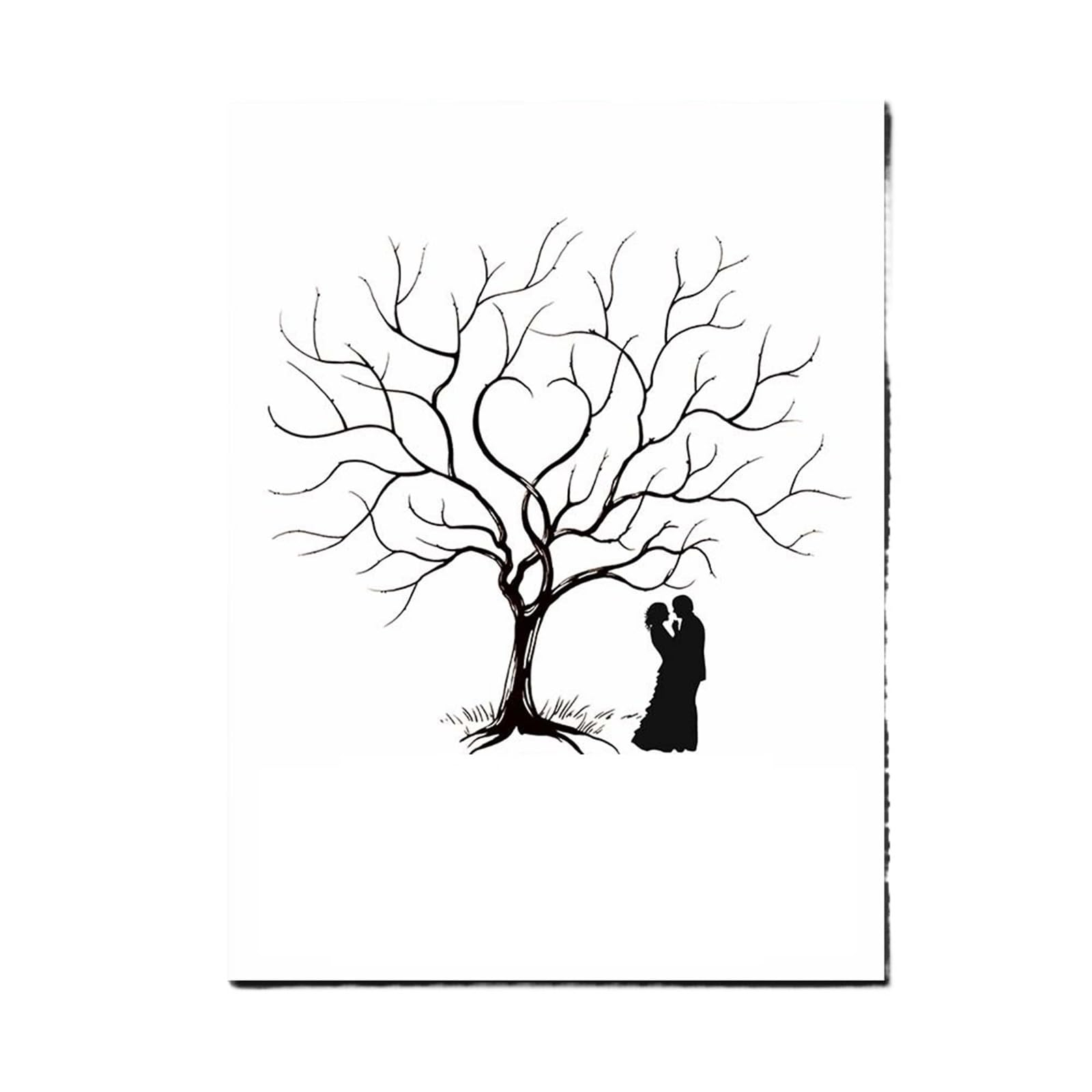 Hochzeit Fingerabdrücke mit Baum Verlobungsveranstaltungen, Mitbringsel, Hochzeit, Baum, Leinwand, Malerei, Gast, Fingerabdruck, Jahrestagsgeschenk(Color01,50x70cm 2sets inkpad)