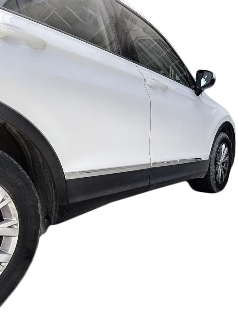 RECAMBO Molduras de Puerta cromadas de Acero Inoxidable Apto para VW Tiguan II (Tipo AD1) año de fabricación a Partir de 2016 Protección Lateral Molduras para el Lado del Coche