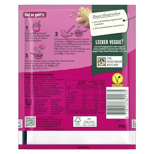 Knorr Fix Würzmischung Gebratene Asia Nudeln für ein leckeres Nudelgericht ohne geschmacksverstärkende Zusatzstoffe 23x 30 g – Bild 5