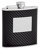 6oz Fauxカーボンファイバーヒップフラスコ、無料カスタム個人用設定