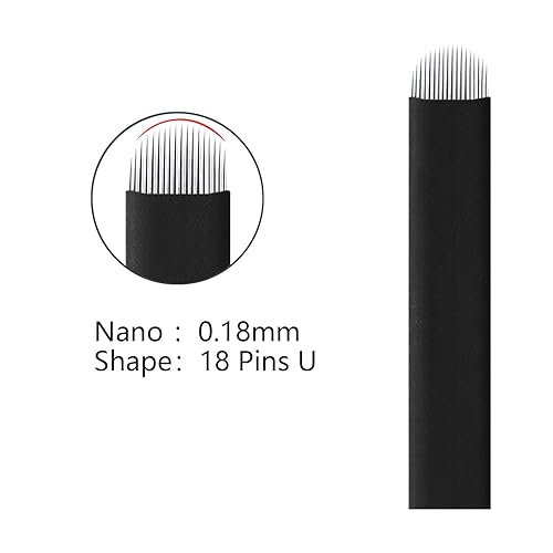 Miniatura 22 de S12 30 agujas Microblading 0.007 in Nano, aguja desechable para tatuaje de cejas para máquina de maquillaje permanente, suministros manual, 12