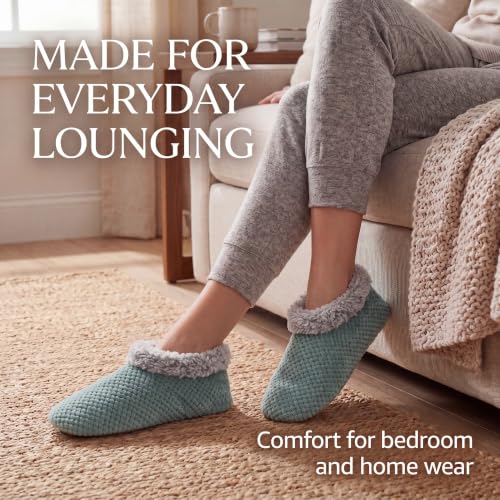 Image of Cozylook Fuzzy Slippers for Women Indoor Soft Sole Slipper Socks | Warm plush feel, non slip grippers, easy step-in, flexible bottom, bedroom and home wear