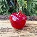 Red Glass Apple Figurine – Hand-Blown Murano-Style Fruit – Art Glass Apple Ornament for Kitchen Shelf or Desk – Collectible Paperweight & Gift