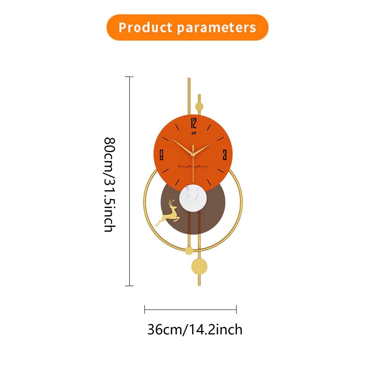 Reloj de pared con péndulo, moderno, decorativo, silencioso, de madera, para sala de estar, dormitorio, oficina, hogar, funciona con pilas, reloj de pared clásico con péndulo