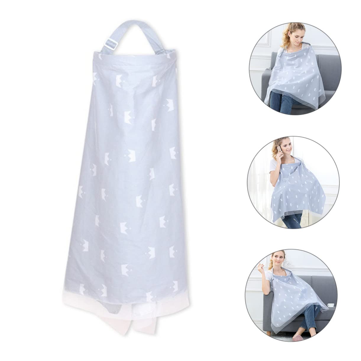 Breastfeeding Cover for Moms Multi-Function Cotton Nursing Cover Neckline Feeding Shawl Summer Design for-the-Go Nursing