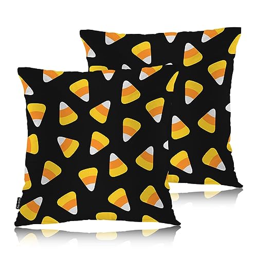 Swono PILL-SET2-KY308WSJ Throw Pillow Covers Candy Corn, Halloween Candy Corns Sweet Triangle Accent Cushion Covers Decorative Pillowcase cover