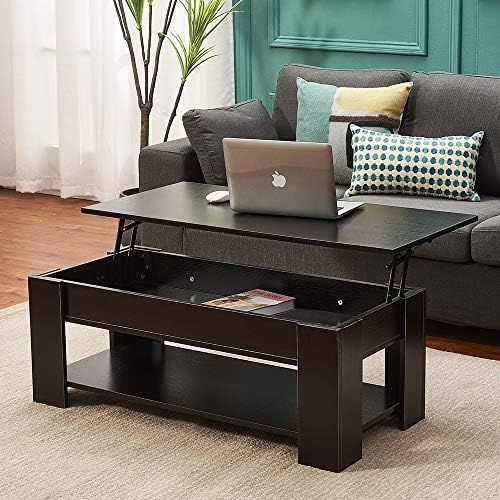 Redstone Coffee Table Black or Dark Walnut Lift Up Top with Storage