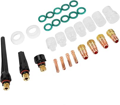 Glass Cup 30pcs, Gas Lens Collet Body Back Cap with Materials for WP,9or20or25 Welding Torch, Consumables for Welding Torch, Replacement for WP,9or20or25 (30pcs)