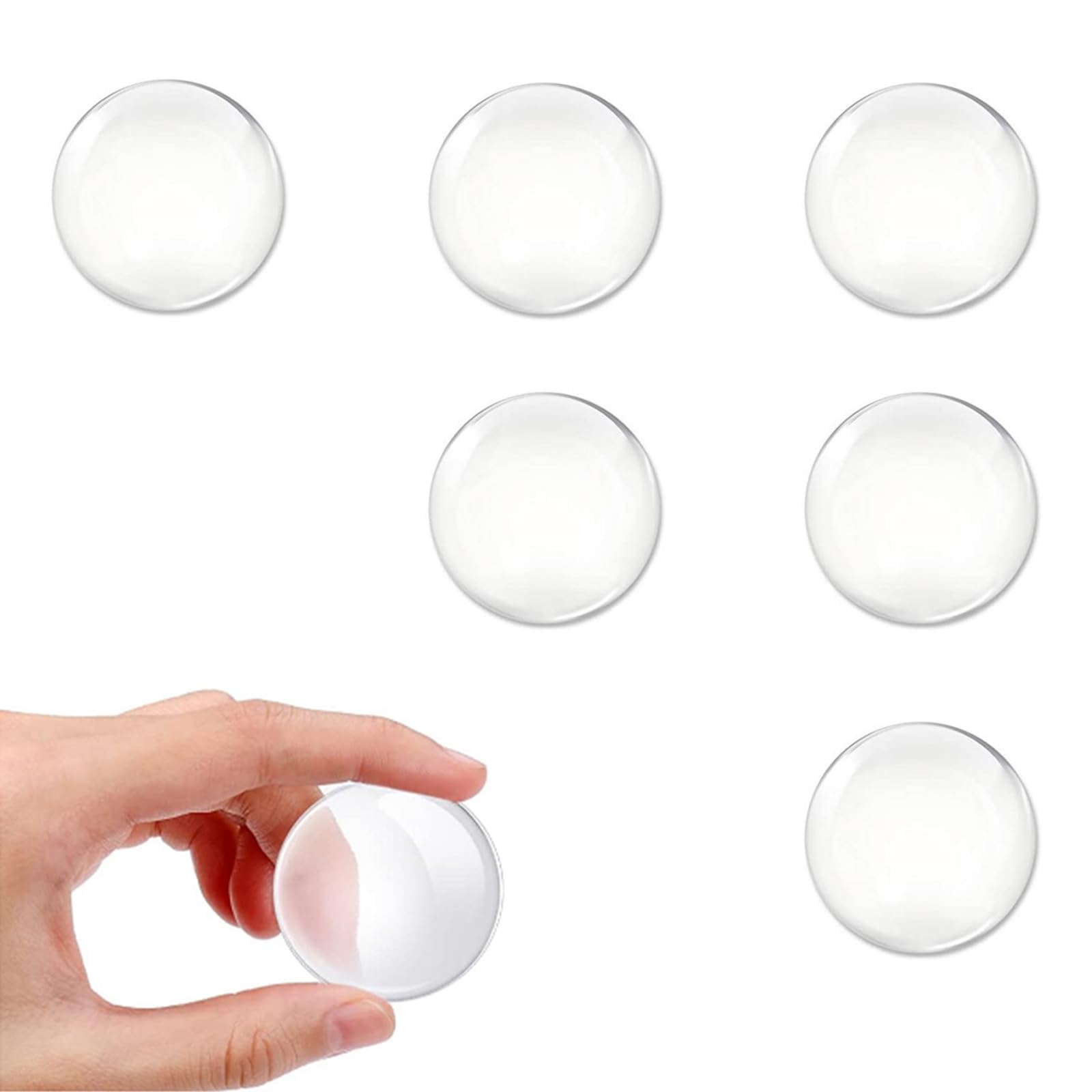 6 Pcs Rubber Door Stop Set - Self Adhesive Wall & Door Protectors, Clear Silicone Handle Bumpers