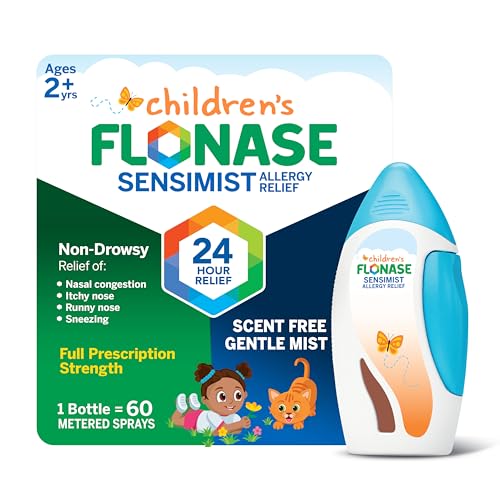 Flonase Children's Sensimist Allergy Relief Spray, 24 Hour Non-Drowsy Children's Allergy Medicine, Scent-Free, Alcohol-Free Fine Mist - 60 Sprays