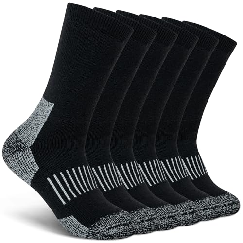 Image of Time May Tell Mens Merino Wool Hiking Cushion Socks Thermal Warm Crew Winter Boot Socks Pack (2 /4 Pair,6-13 Size)