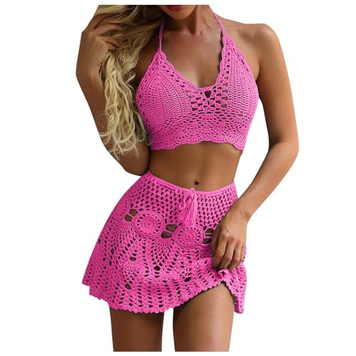 Bikini 2026 en crochet pour vos vacances : le maillot de bain deux pièces rose pour la plage