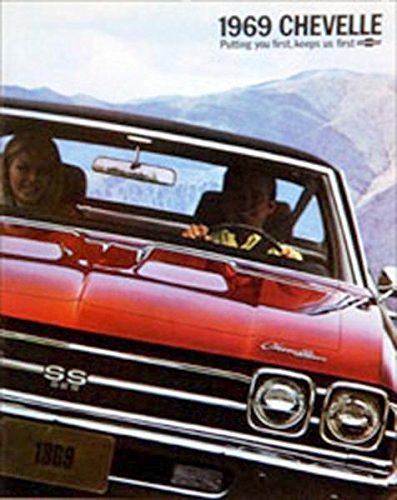 BEAUTIFUL 1969 CHEVY CHEVELLE DEALERSHIP SALES BROCHURE - Covers Chevelle SS 396 model, Super Sport, Concours, Malibu SS. 69 CHEVROLET