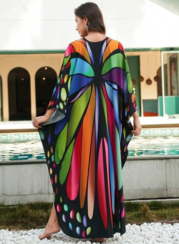 Image of sunforyou Kaftan Dresses for Women Stylish Caftans Plus Size Beach Cover up Soft Loungewear